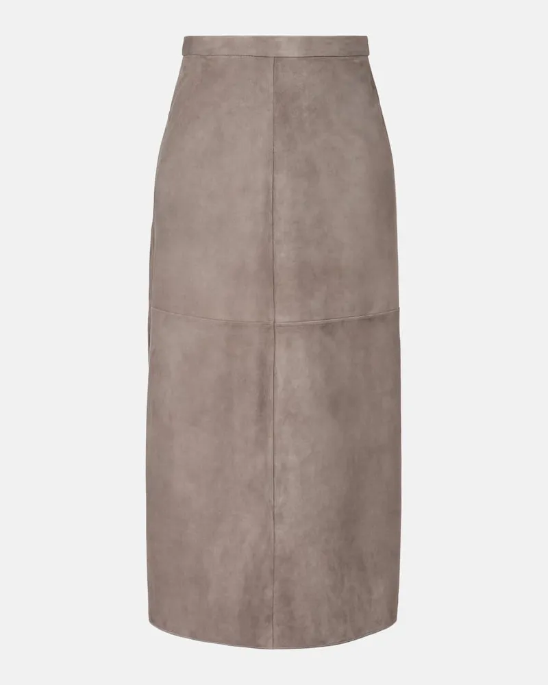 Max Mara Midirock aus Veloursleder Grau
