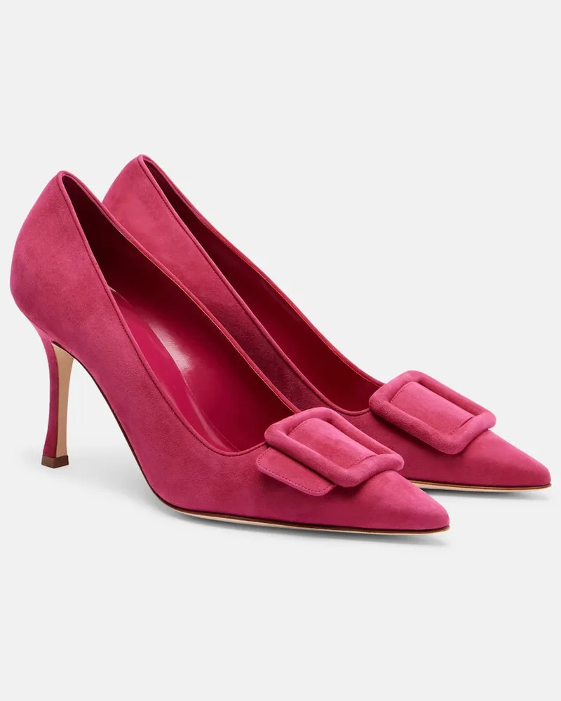 Manolo Blahnik Pumps Maysale 90 aus Veloursleder Rosa