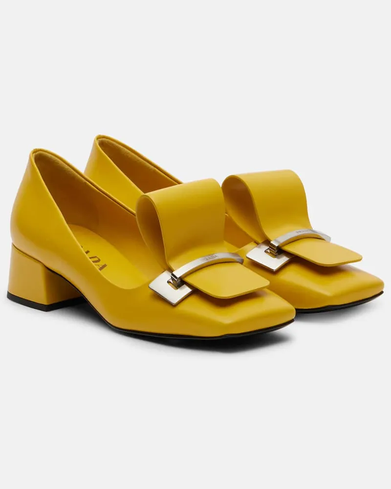 Prada Pumps aus Leder Gelb