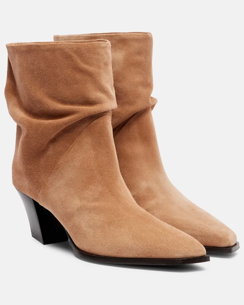 Jimmy Choo Ankle Boots Hart 60 aus Veloursleder Beige