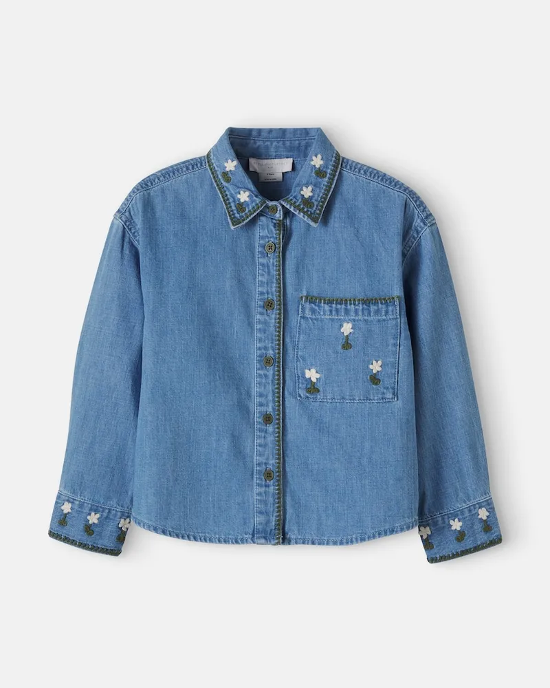 Stella McCartney Kids Besticktes Jeanshemd Blau