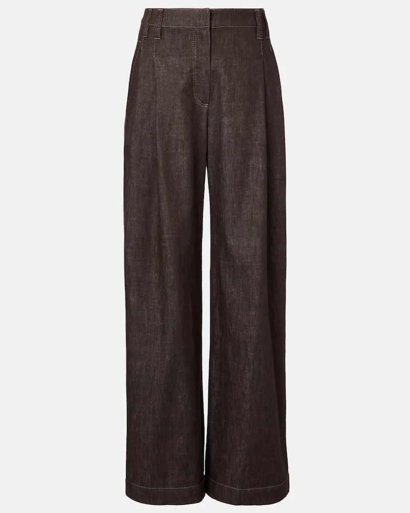 Brunello Cucinelli Mid-Rise Wide-Leg Jeans Braun