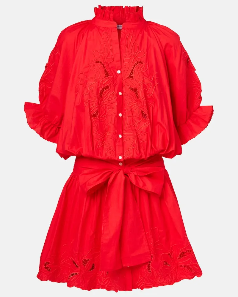 Juliet Dunn Minikleid aus Baumwollpopeline Rot