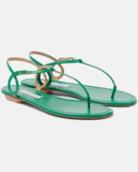 Aquazzura Sandalen Almost Bare aus Leder Gruen