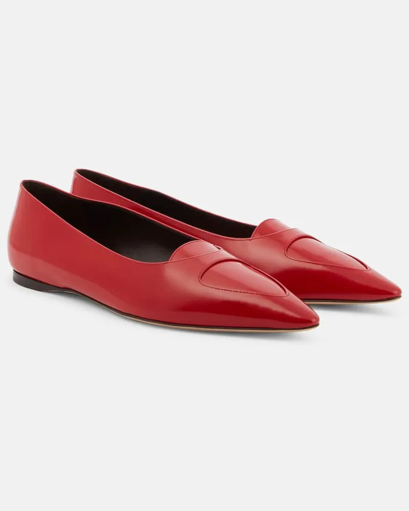 The Row Ballerinas Viv aus Leder Rot