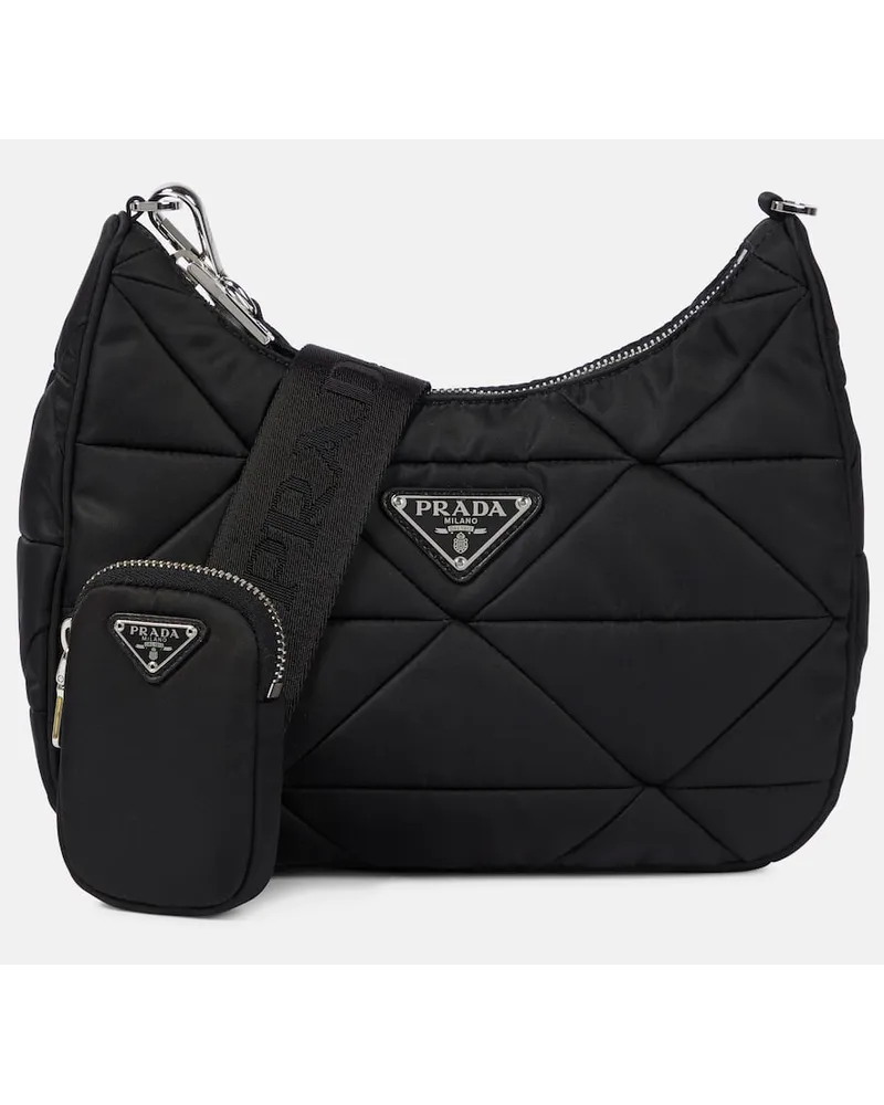 Prada Schultertasche aus Re-Nylon Schwarz
