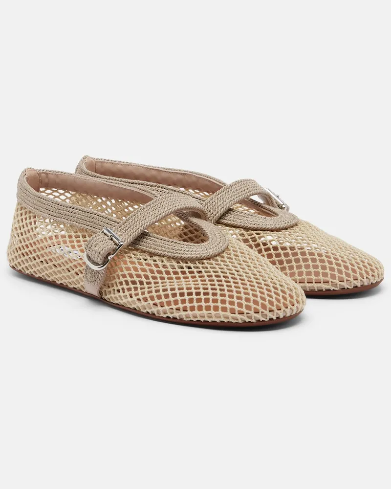 Alaïa Alaïa Mary-Jane-Ballerinas aus Mesh Beige