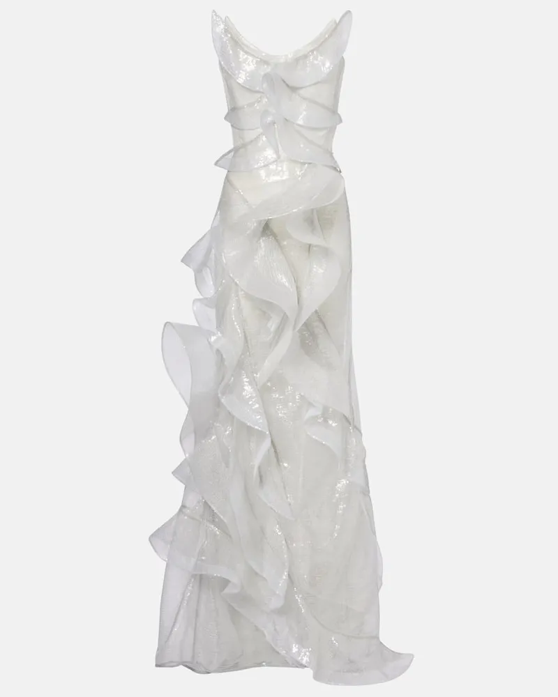 Maticevski Robe Refraction mit Pailletten Weiã