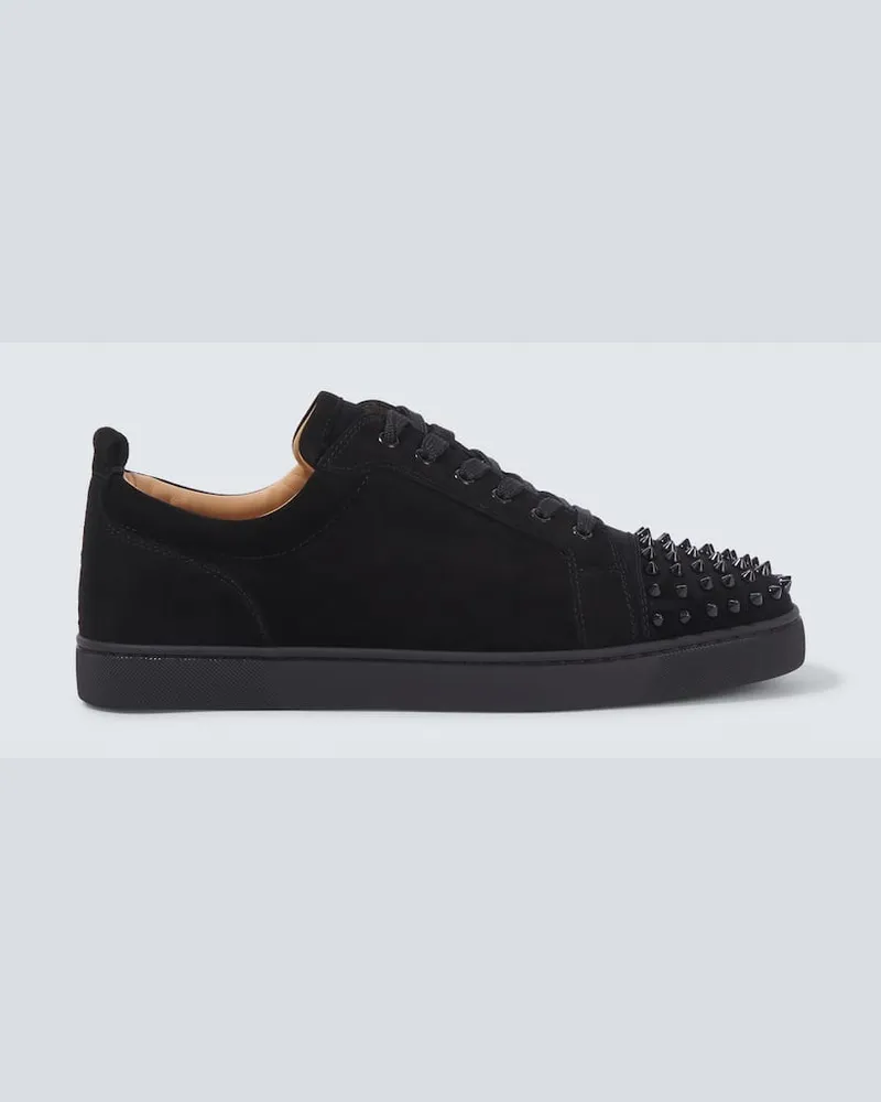 Christian Louboutin Sneakers Louis Junior aus Veloursleder Schwarz
