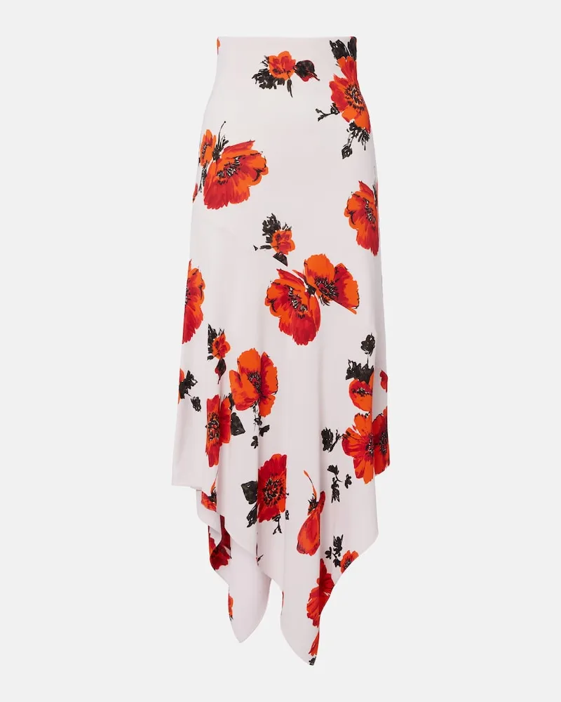 Alaïa Alaïa Bedruckter Midirock aus Jersey Rot