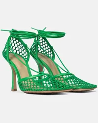 Bottega Veneta Pumps Stretch aus Mesh und Leder Gruen