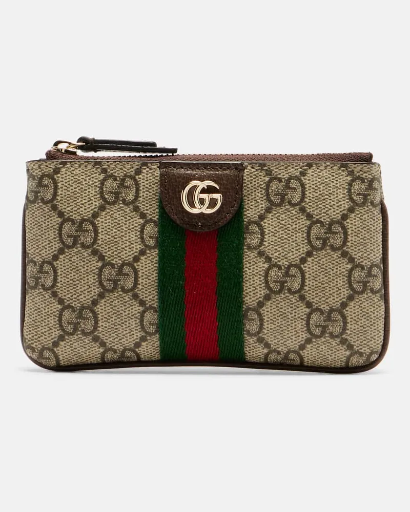 Gucci Münzetui Ophidia GG Web Stripe Beige