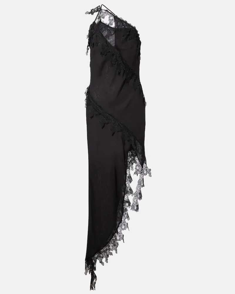 Blumarine Midikleid mit Spitze Schwarz