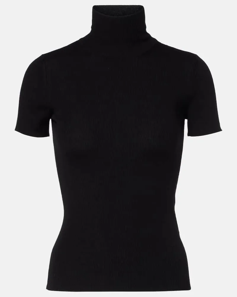Max Mara Top Afa aus Schurwolle Schwarz