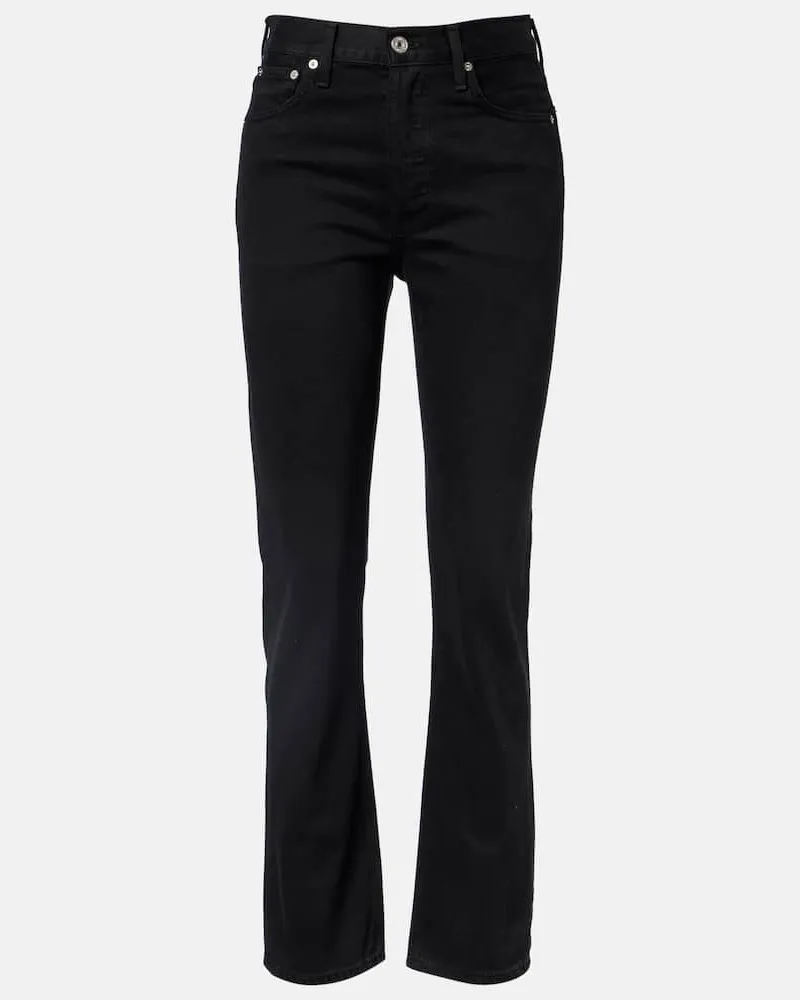 Citizens of humanity High-Rise Straight Jeans Blaine Schwarz