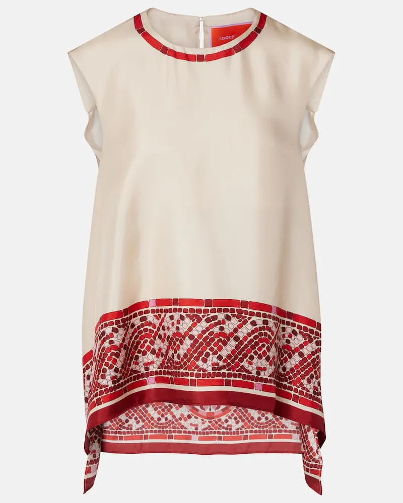 La DoubleJ Top San Carlo aus Seiden-Twill Multicolor