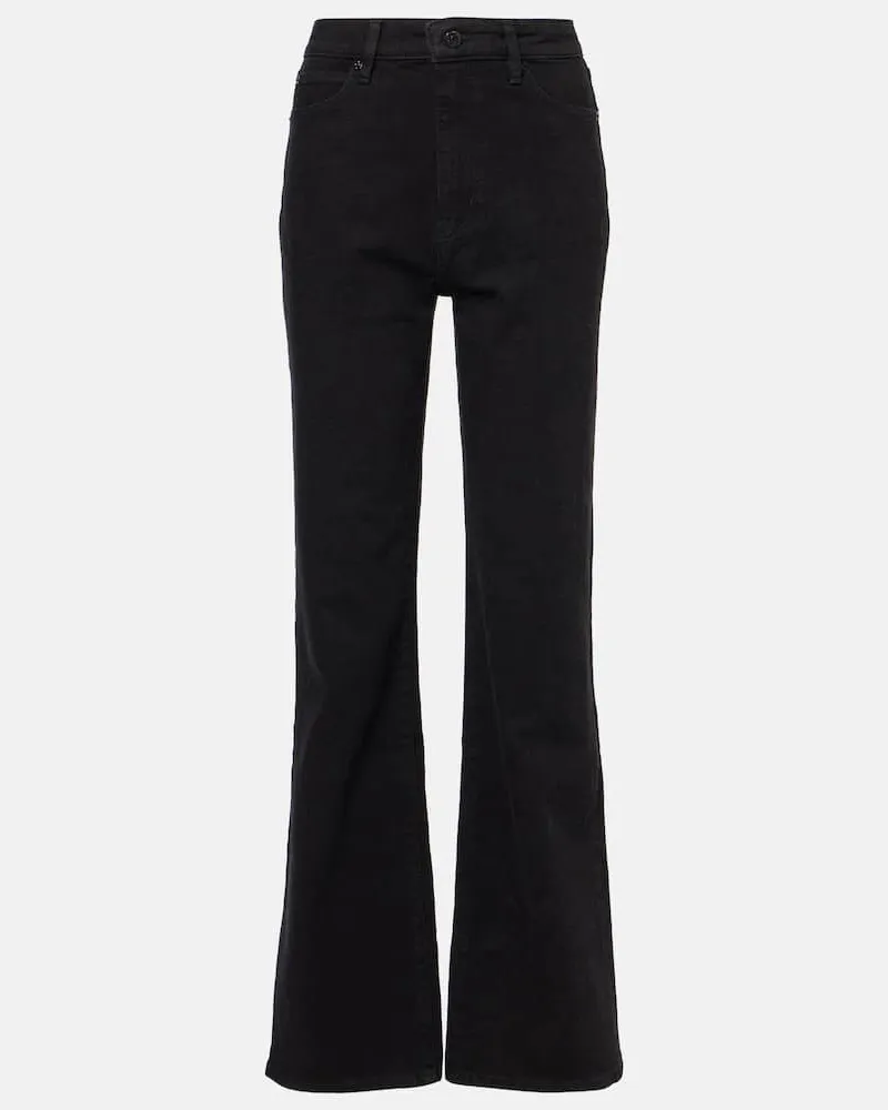 Frame Denim High-Rise Flared Jeans Arrow Schwarz