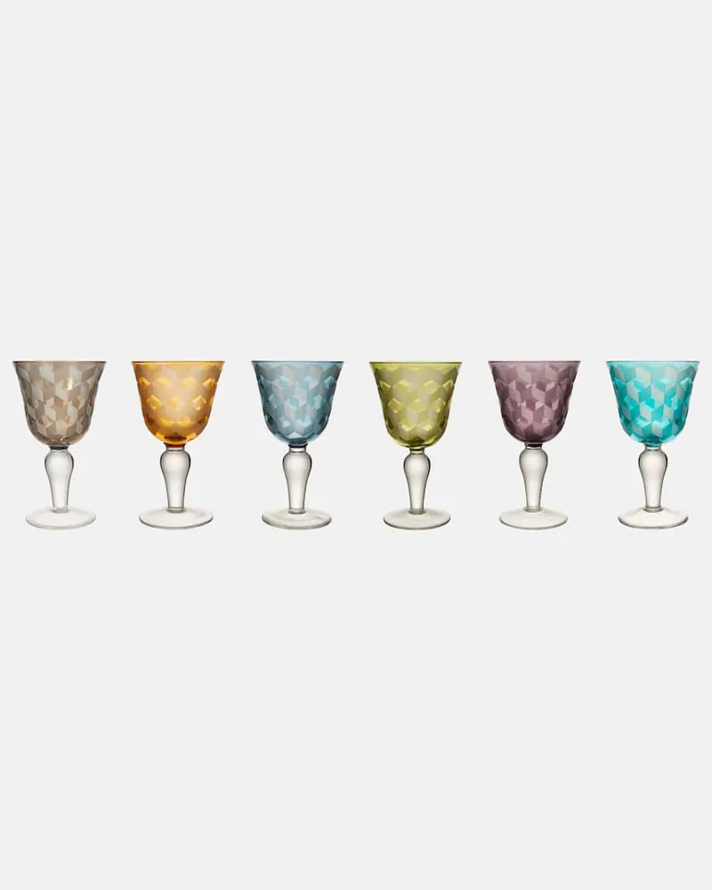 POLSPOTTEN Set Blocks aus sechs Weingläsern Multicolor