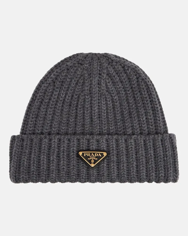 Prada Mütze aus Wolle und Kaschmir Grau