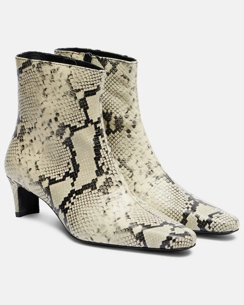 STAUD Ankle Boots Wally aus Leder Weiß
