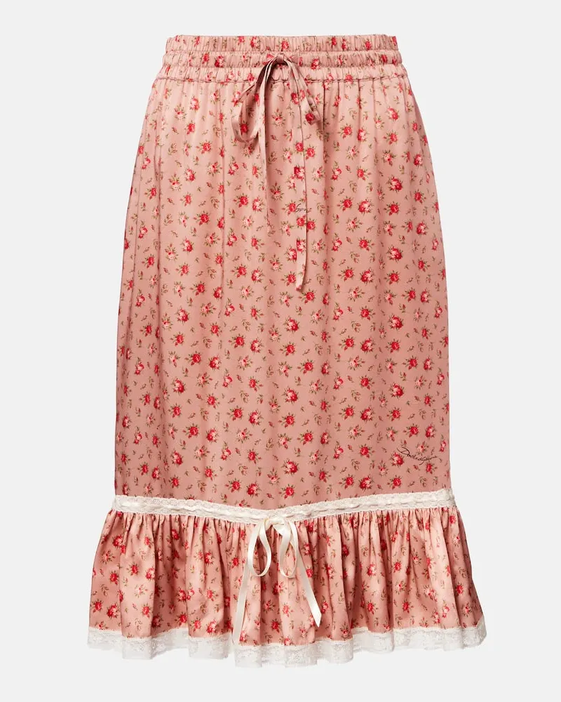 Dolce & Gabbana Bedruckter Midirock aus einem Seidengemisch Multicolor