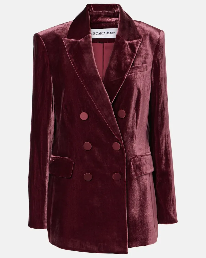 Veronica Beard Blazer Ellette aus Samt Burgunderrot