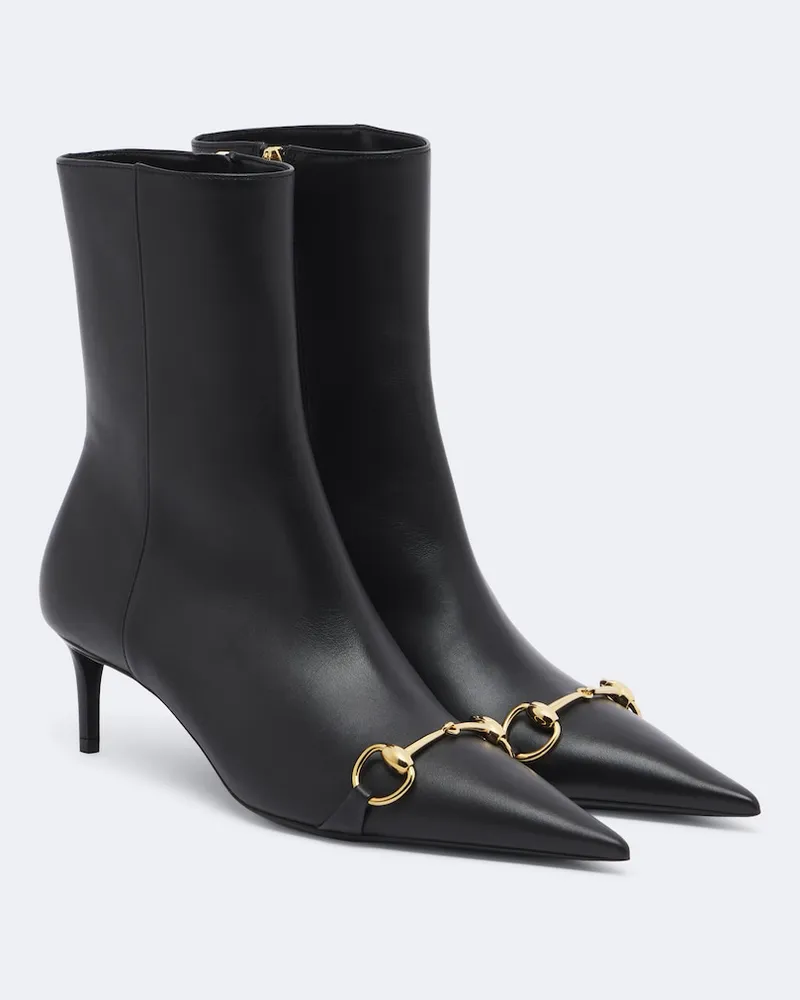 Gucci Ankle Boots Donna aus Leder Schwarz