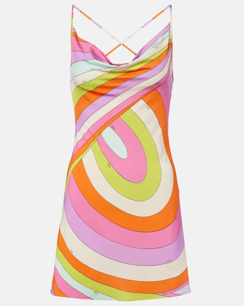 Emilio Pucci Minikleid Iride aus Satin-Jersey Multicolor