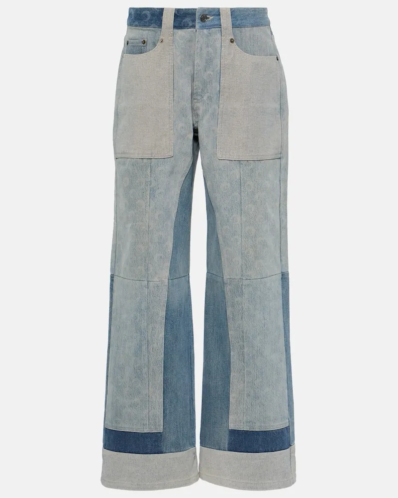 Marine Serre High-Rise Wide-Leg Jeans Blau