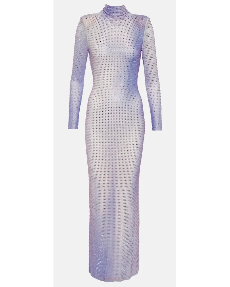 Self-Portrait Verziertes Maxikleid Lila
