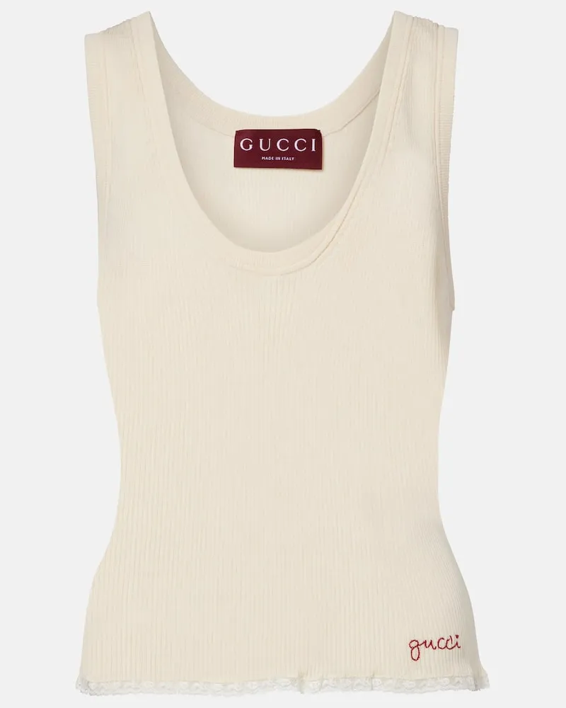 Gucci Top aus Baumwolle Weiß