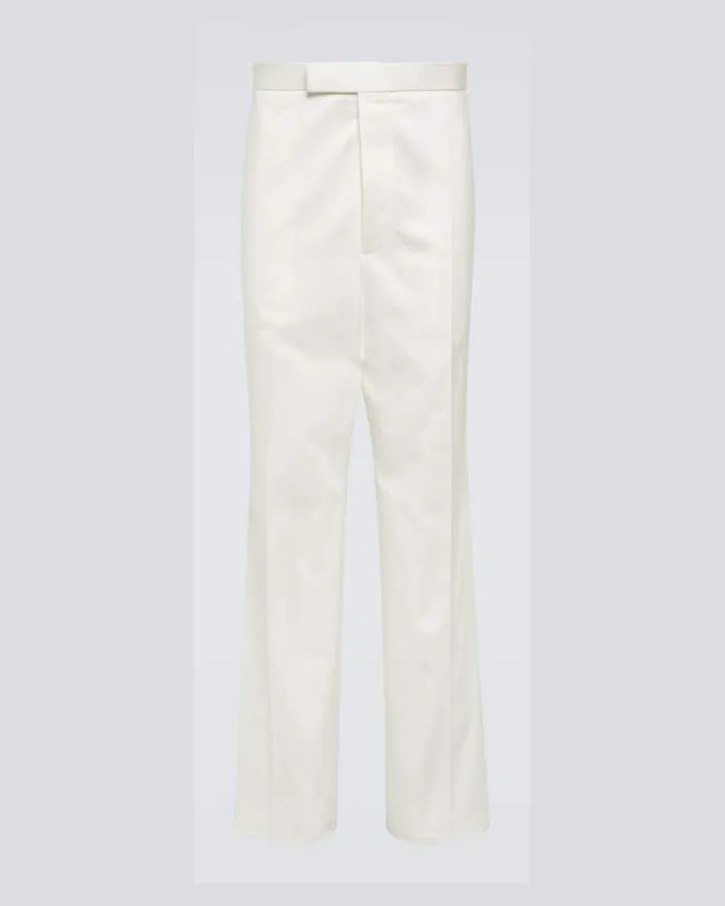 Thom Browne High-Rise-Chinohose aus Twill Weiß