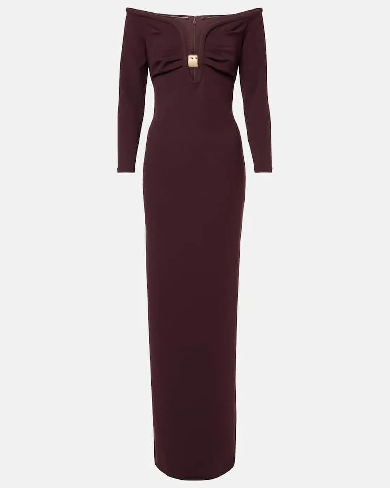 Roland Mouret Verzierte Robe aus Cady Braun