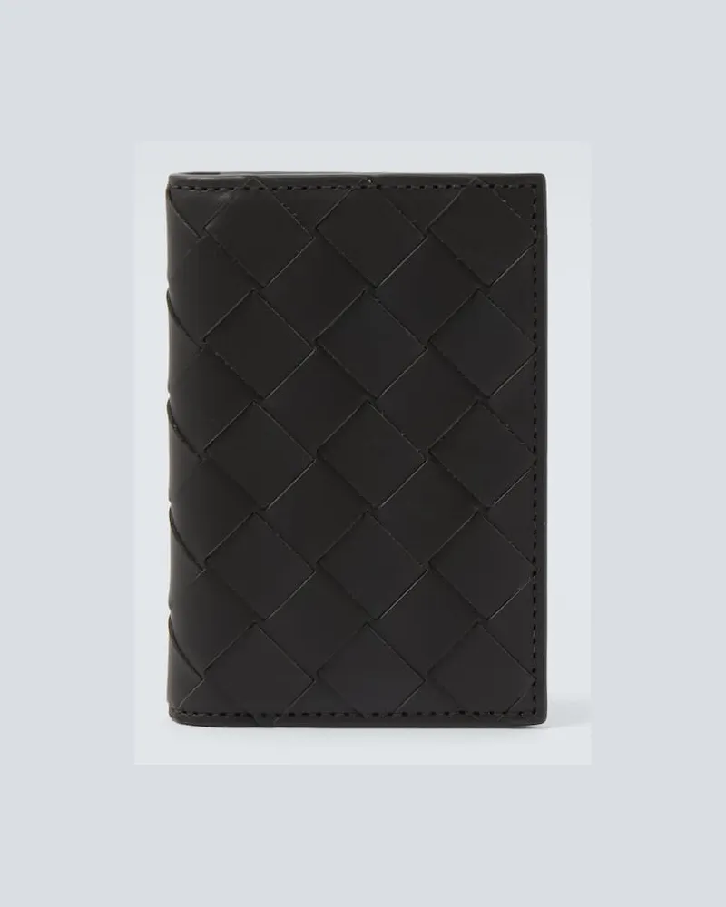 Bottega Veneta Kartenetui Intrecciato aus Leder Grau