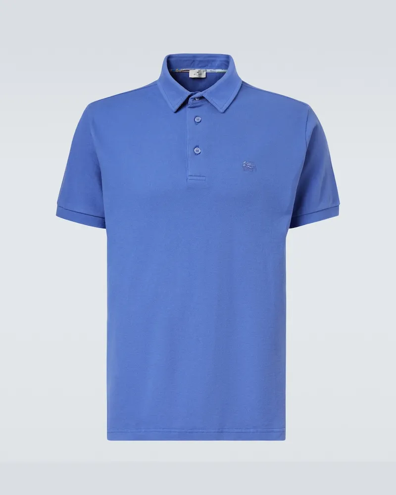 Etro Polohemd Pegaso aus Baumwoll-Piqué Blau