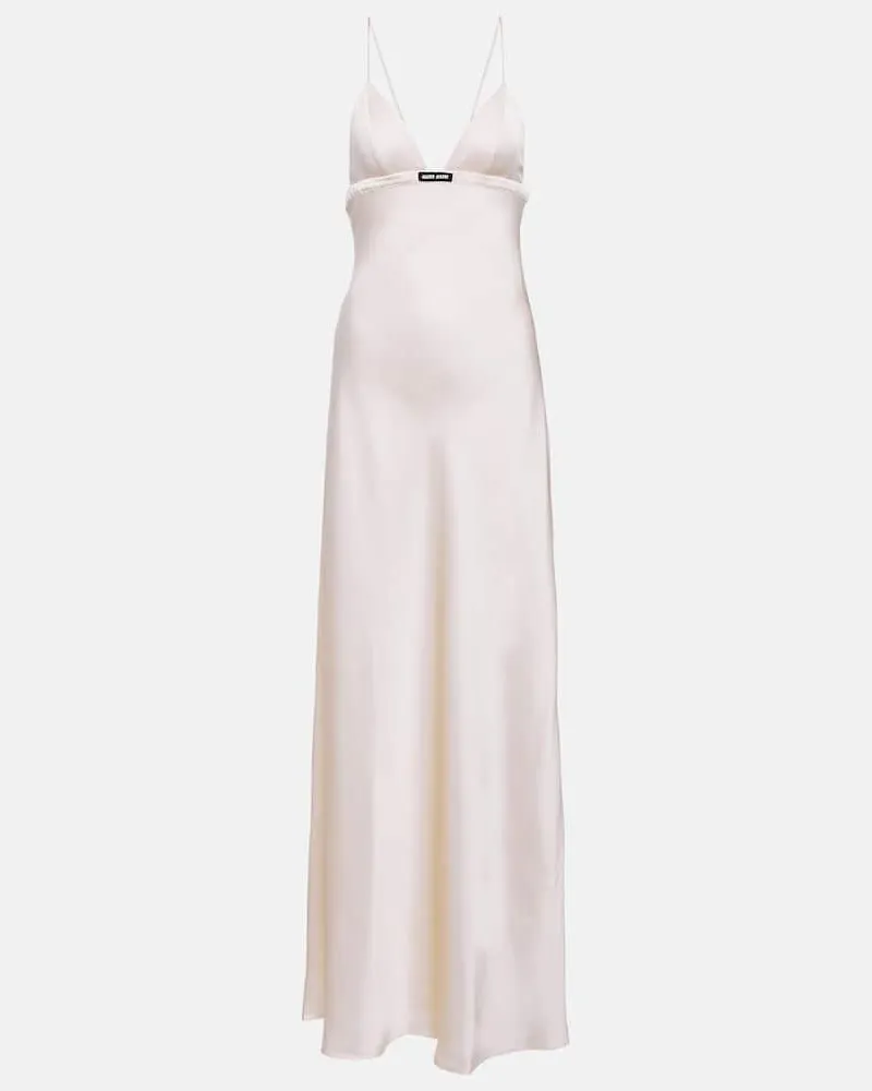 Miu Miu Robe aus Satin Weiß