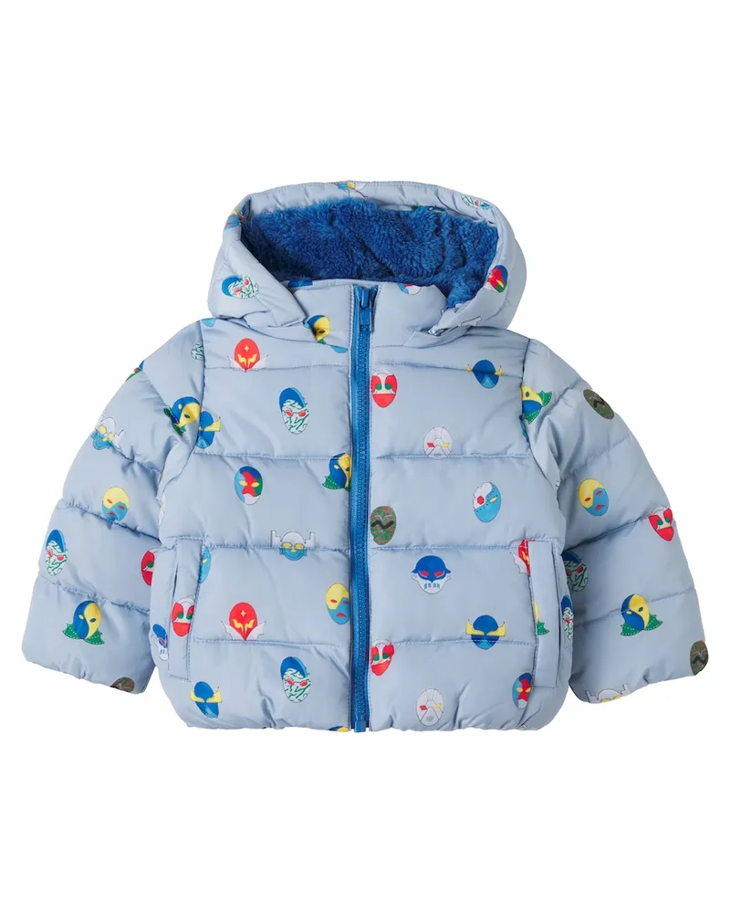 Stella McCartney Kids Baby bedruckte wattierte Jacke Blau
