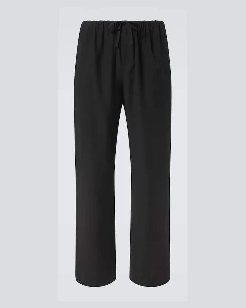 The Row Gerade Hose Xon aus Baumwolle und Seide Schwarz