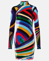 Emilio Pucci Minikleid Iride aus Samt Multicolor