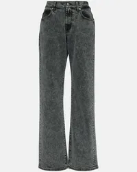 7 for all mankind Low-Rise Straight Jeans Grau