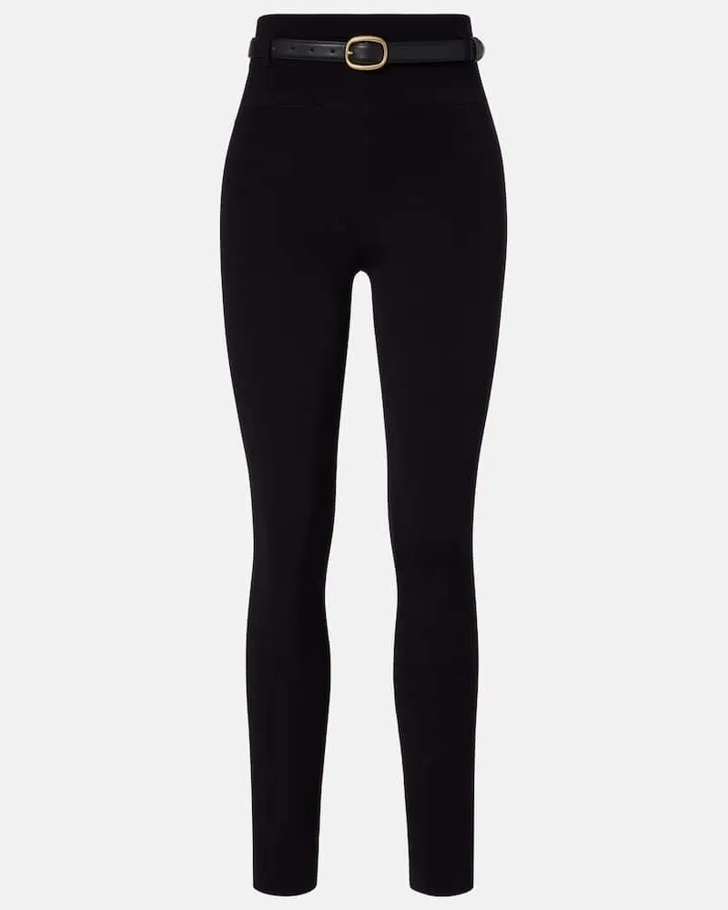 Self-Portrait High-Rise Leggings Schwarz