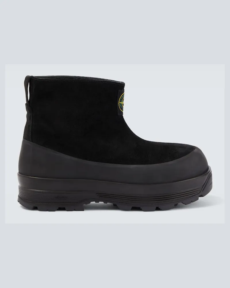 Stone Island Ankle Boots Diemme Compass aus Veloursleder Schwarz
