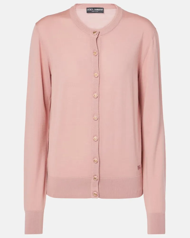 Dolce & Gabbana Cardigan aus Schurwolle Rosa