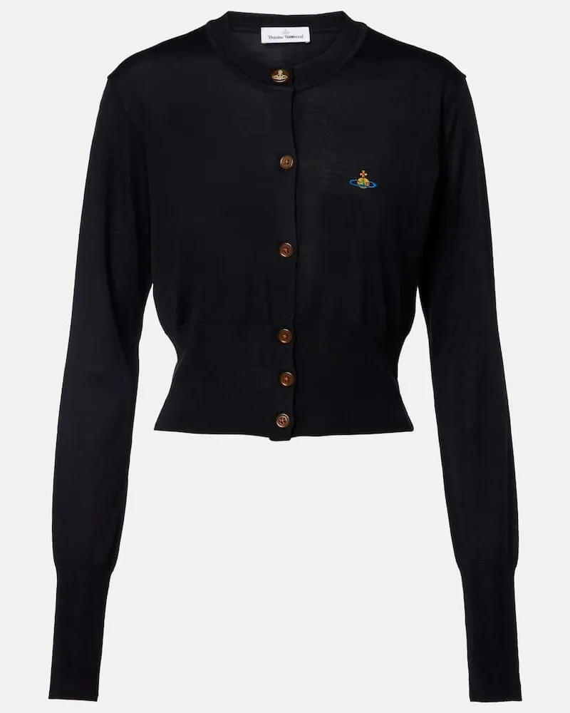 Vivienne Westwood Cropped-Cardigan Bea aus Wolle und Seide Schwarz