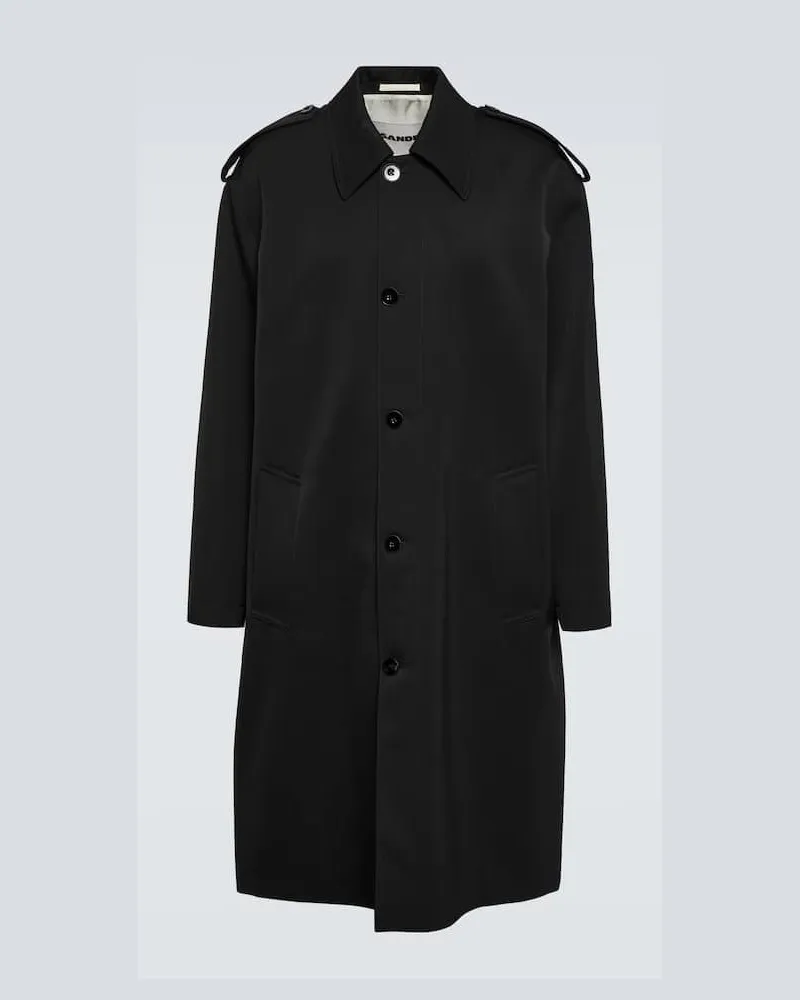 Jil Sander Oversize-Mantel aus Wolle Schwarz