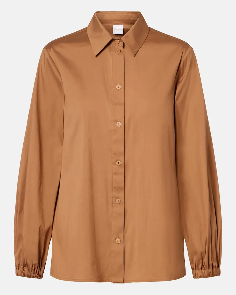 Max Mara Hemd Fertile aus einem Baumwollgemisch Braun