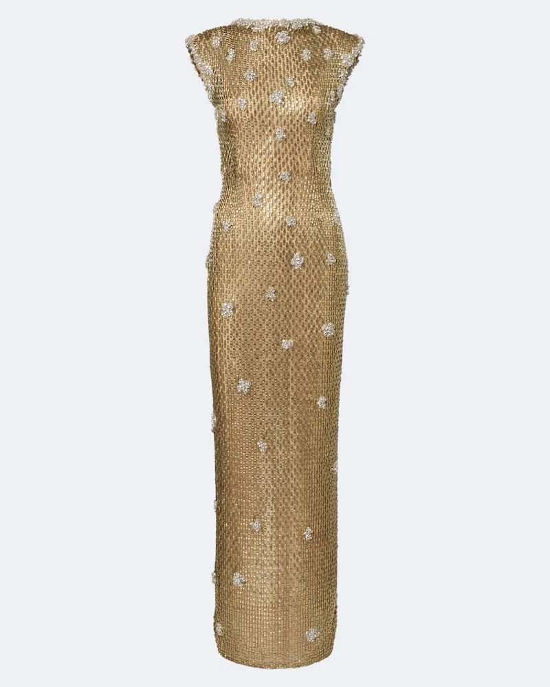 Rachel Gilbert Verzierte Robe Solana Gold