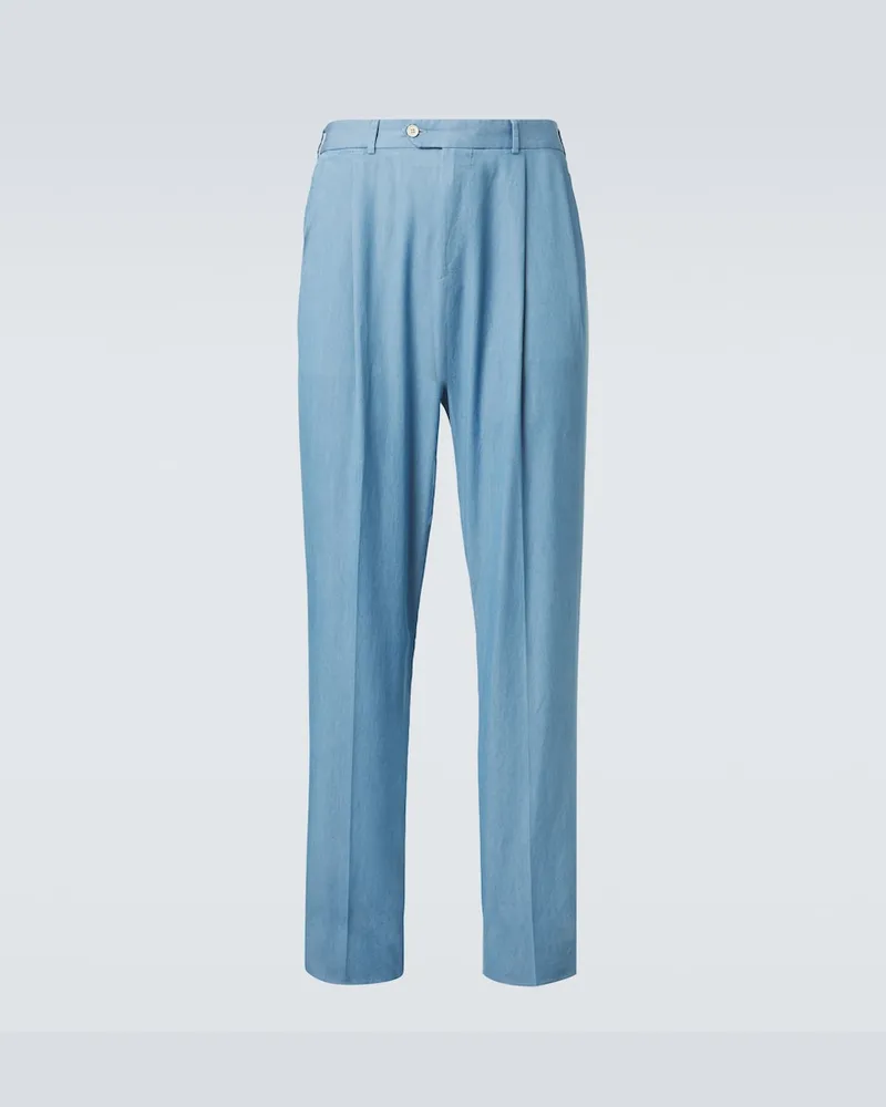 Dunhill Anzughose aus Baumwolle Blau