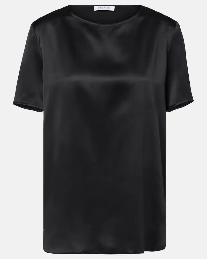 Max Mara Top Dida aus Seide Schwarz