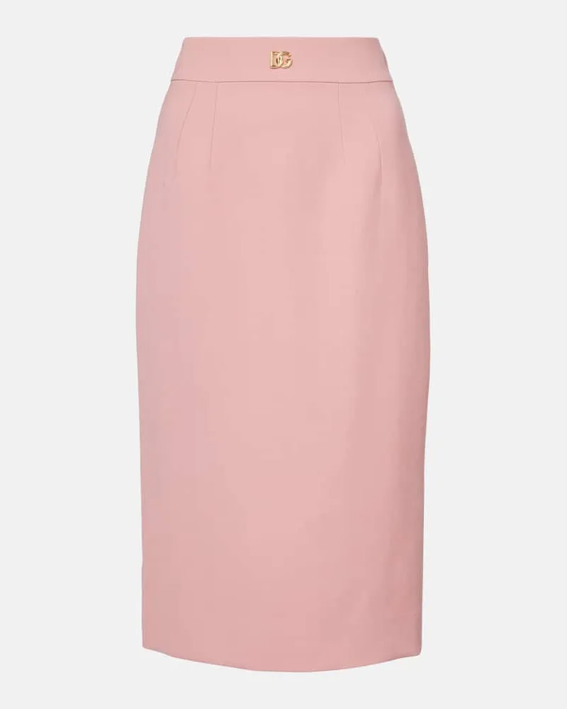Dolce & Gabbana Bleistiftrock DG aus Schurwolle Pink